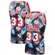 Barn NBA Tröja Miami Heat 1996-97 Alonzo Mourning 33# Blommig Mode Hardwood Classics Swingman..
